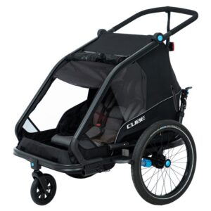 CUBE Remolque Bici Niños - Double CMPT - negro